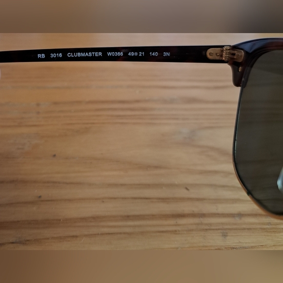 Ray-Ban Clubmaster 3106 Tortoise & Gold Preppy Sunnies Sunglass Glasses Frames - Picture 7 of 7